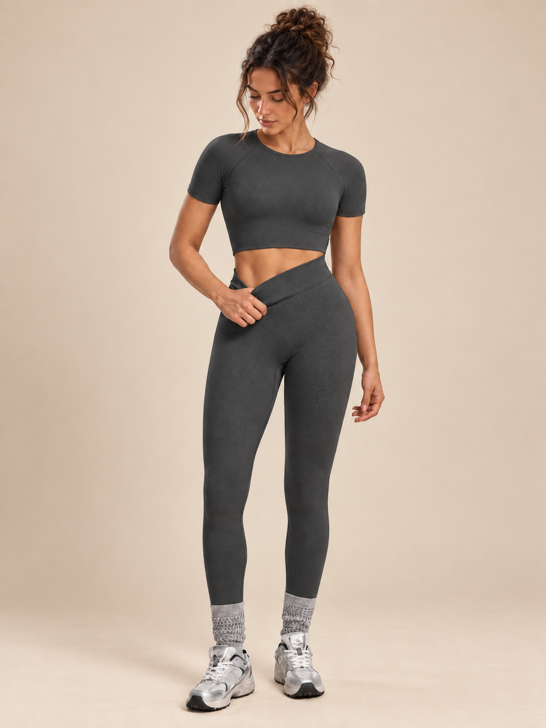 Ensemble Sculpt OZEYA gris anthracite – vue de face